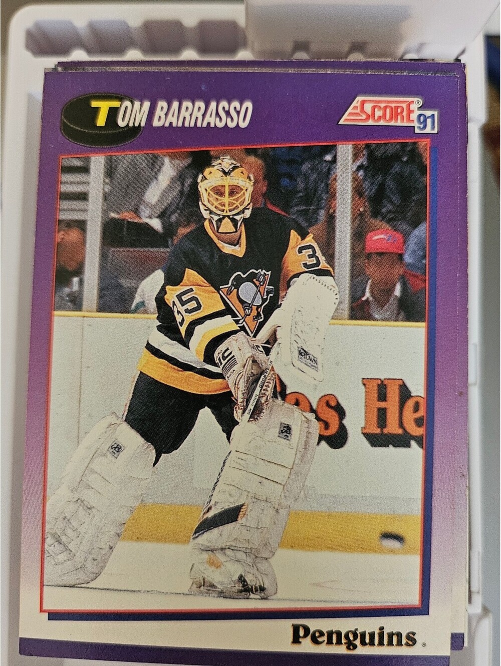 1991-92 Score American Tom Barrasso Pittsburgh Penguins #225 - NHL Hockey